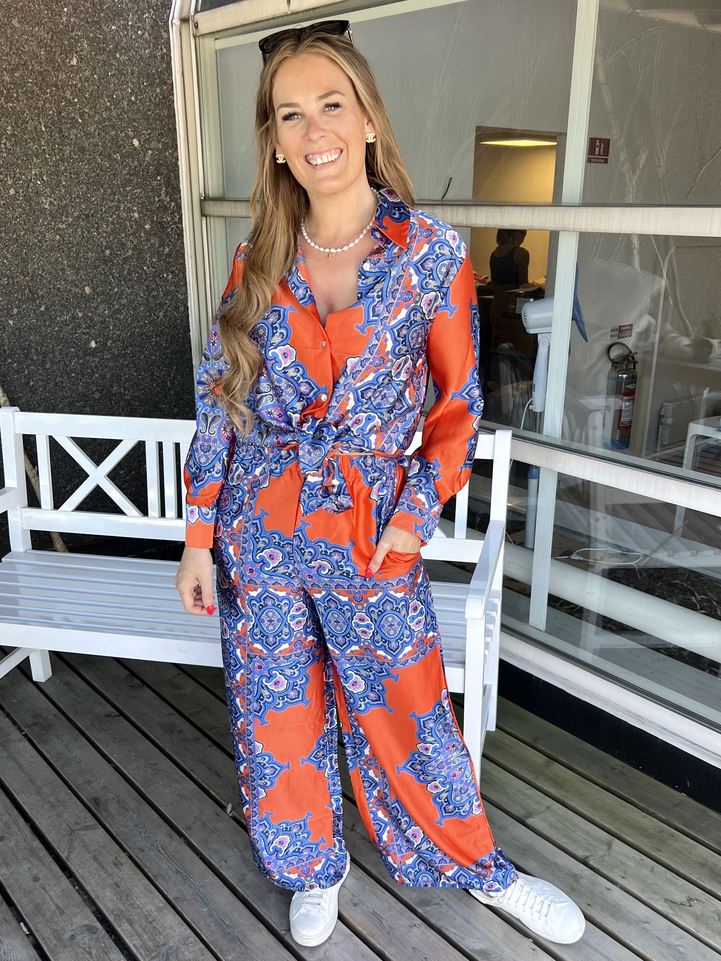 Mali Pants - Paisley mønstret bukser i silkelook